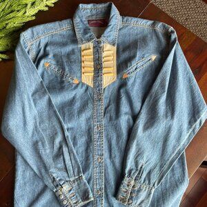 Vintage Women's Gordon & James 80's Western Denim Shirt Size M